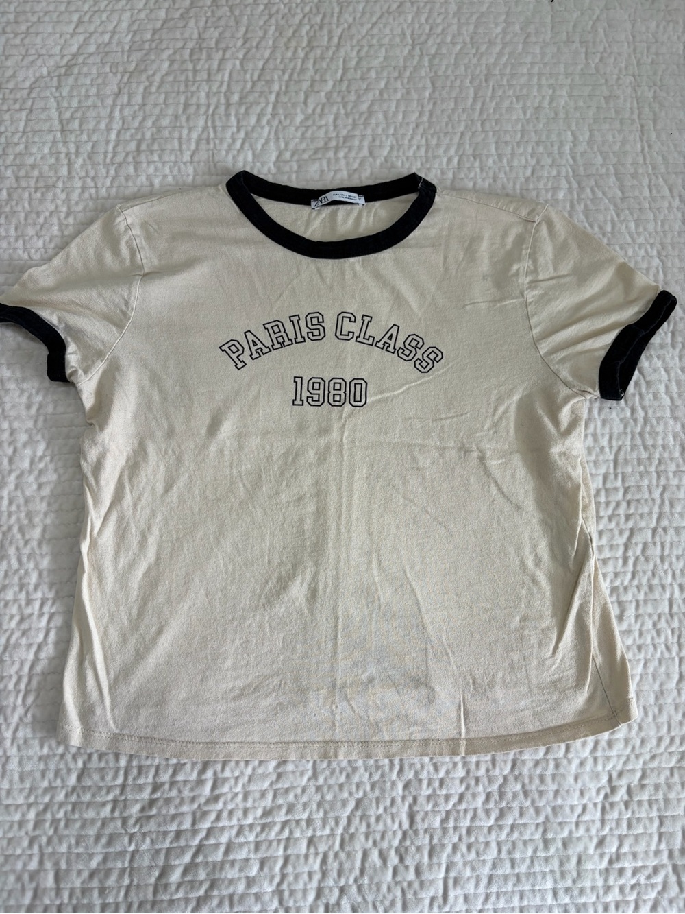 Zara Paris Class 1980 Ringer T Shirt